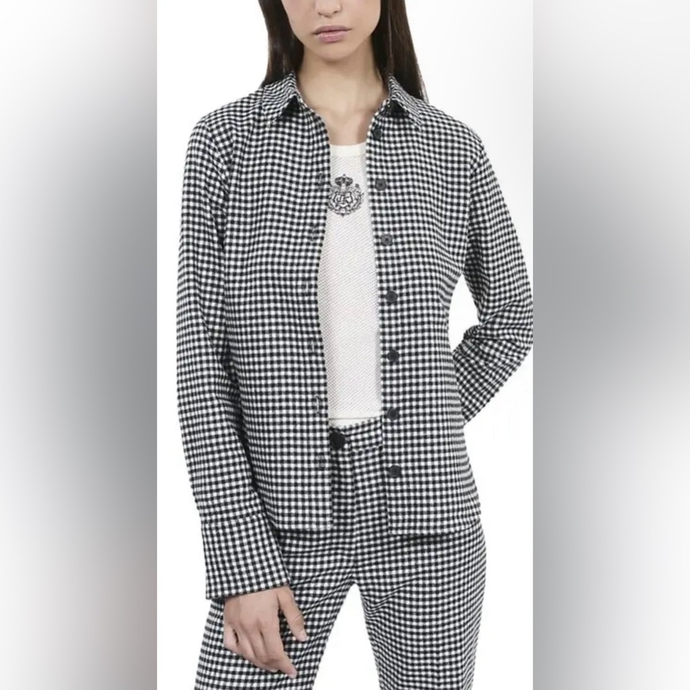 The Kooples Monochrome Houndstooth Shirt